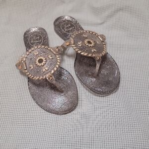 Jack Rogers Women's Georgica Jelly Thong Glitter Sandals Size 6